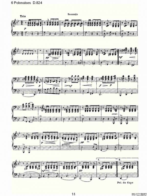 6 Polonaises D.824（6波罗乃兹舞曲 D.824）