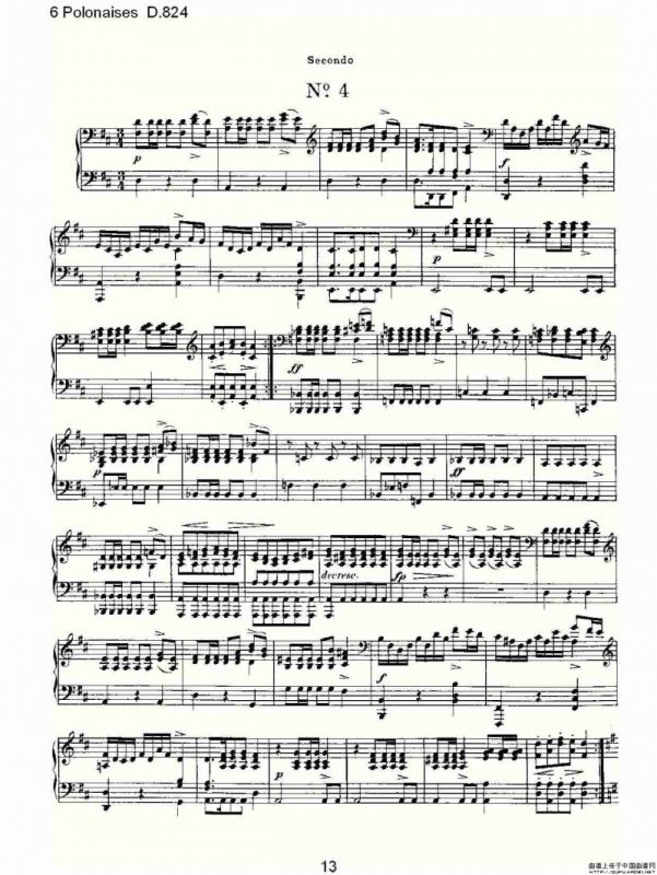 6 Polonaises D.824（6波罗乃兹舞曲 D.824）