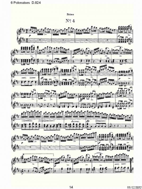 6 Polonaises D.824（6波罗乃兹舞曲 D.824）