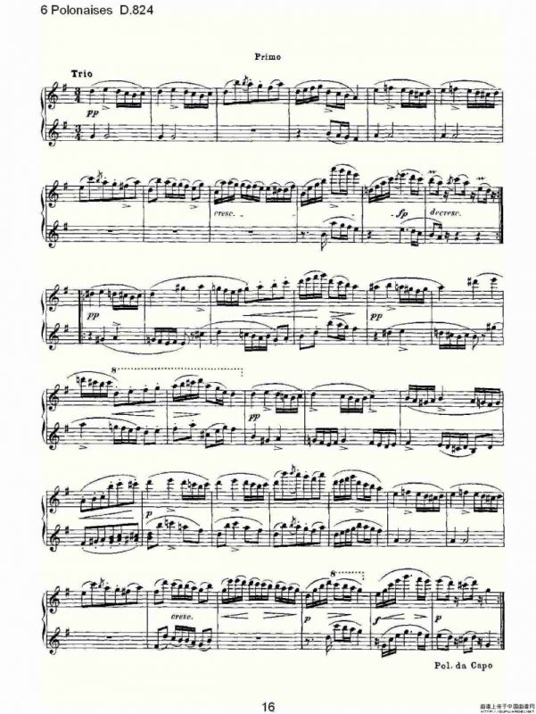 6 Polonaises D.824（6波罗乃兹舞曲 D.824）