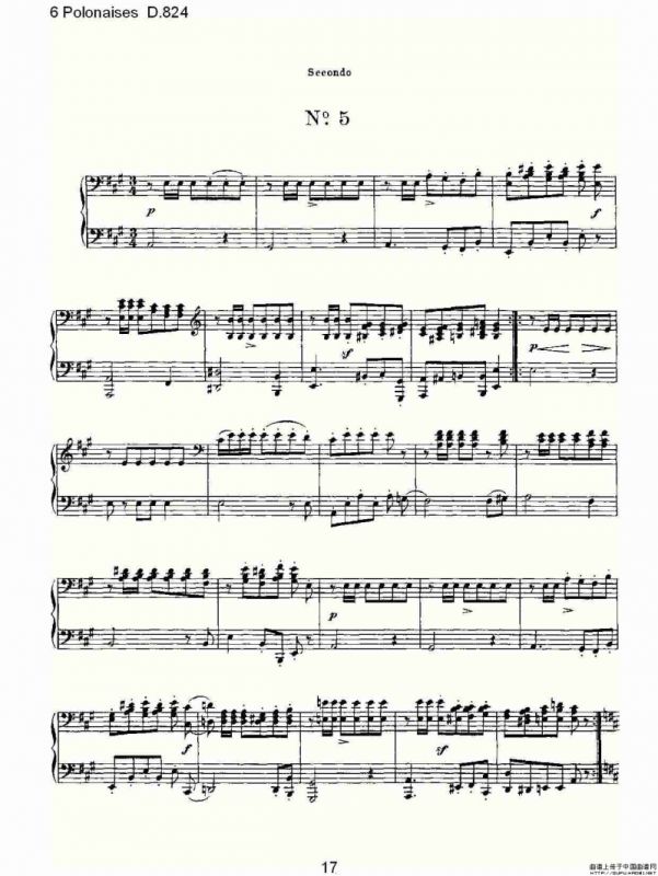 6 Polonaises D.824（6波罗乃兹舞曲 D.824）