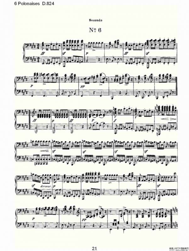 6 Polonaises D.824（6波罗乃兹舞曲 D.824）