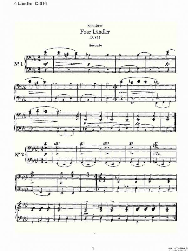 4 L?ndler D.814（4 兰德勒舞曲 D.814）