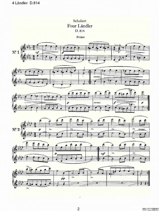 4 L?ndler D.814（4 兰德勒舞曲 D.814）