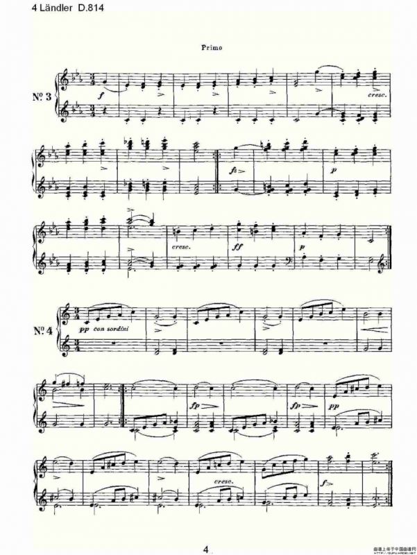 4 L?ndler D.814（4 兰德勒舞曲 D.814）