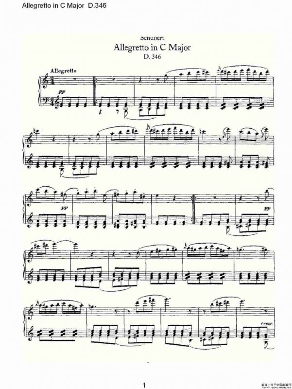 Allegretto in C Major D.346（C大调快板D.346）