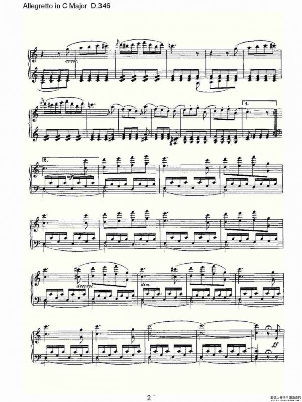 Allegretto in C Major D.346（C大调快板D.346）