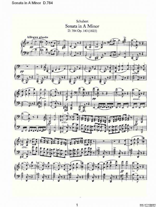 Sonata in A Minor D.784（A小调奏鸣曲D.784）