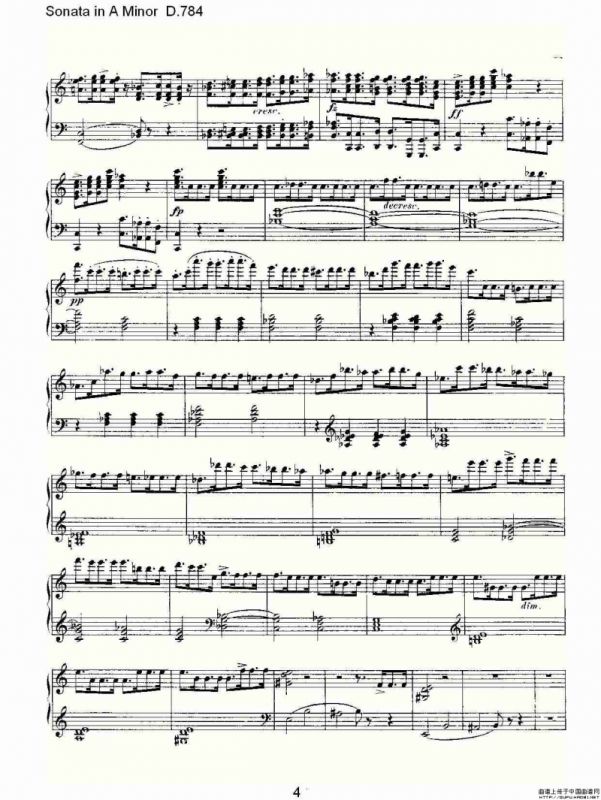 Sonata in A Minor D.784（A小调奏鸣曲D.784）