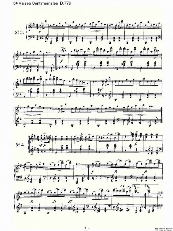 34 Valses Sentimentales D.779（34 伤感圆舞曲 D.779）