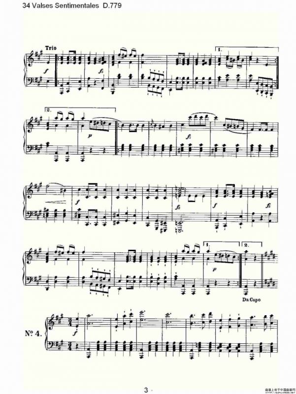 34 Valses Sentimentales D.779（34 伤感圆舞曲 D.779）
