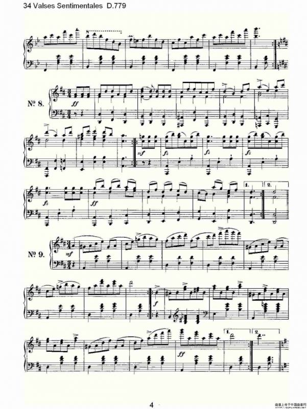 34 Valses Sentimentales D.779（34 伤感圆舞曲 D.779）