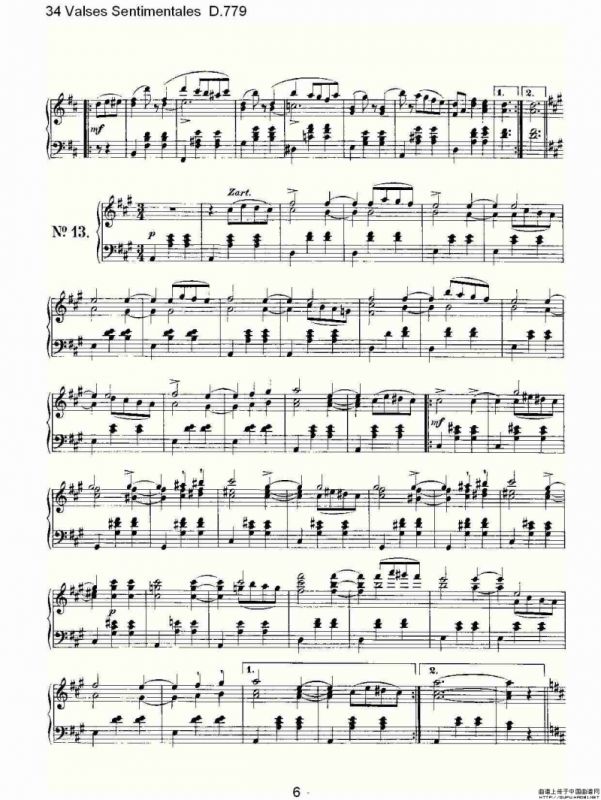 34 Valses Sentimentales D.779（34 伤感圆舞曲 D.779）
