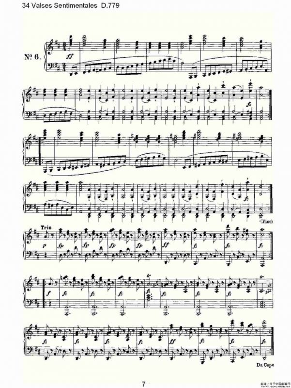34 Valses Sentimentales D.779（34 伤感圆舞曲 D.779）