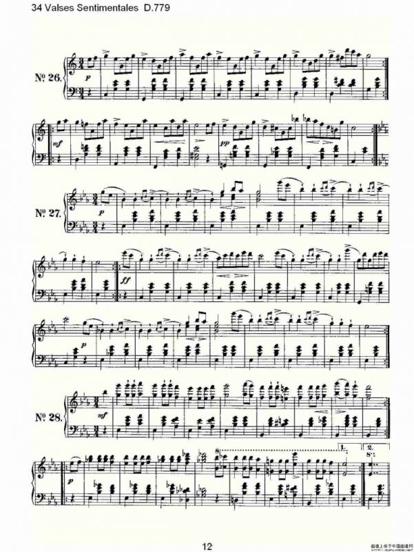 34 Valses Sentimentales D.779（34 伤感圆舞曲 D.779）