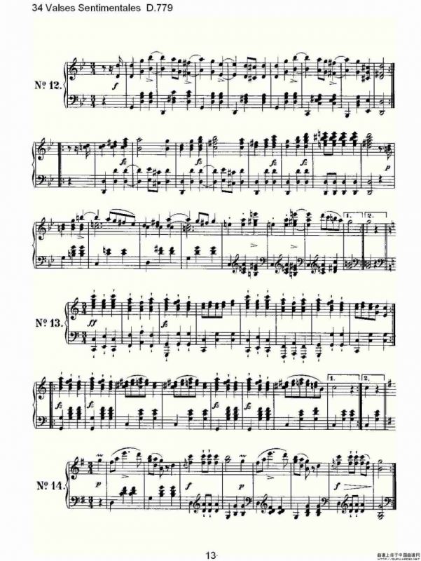 34 Valses Sentimentales D.779（34 伤感圆舞曲 D.779）