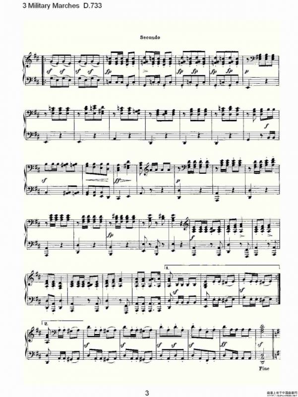 3 Military Marches D.733（3 士兵进行曲 D.733）