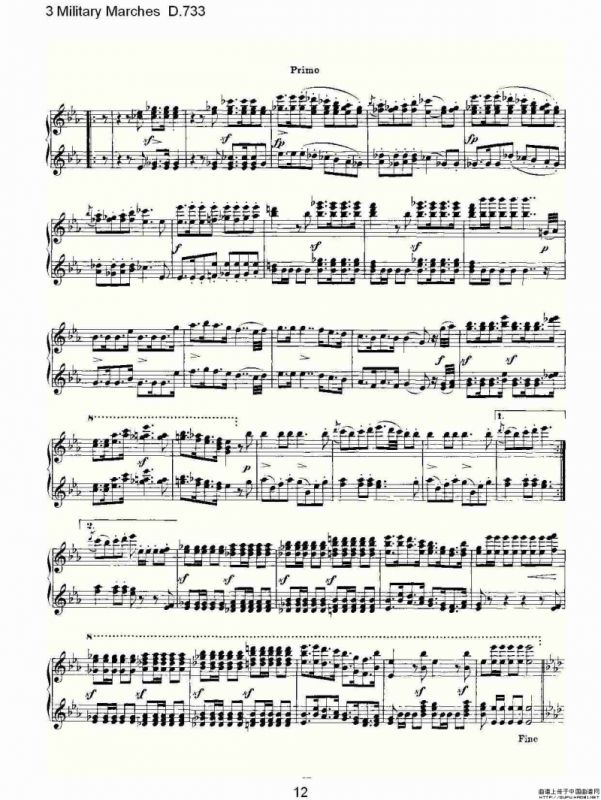 3 Military Marches D.733（3 士兵进行曲 D.733）
