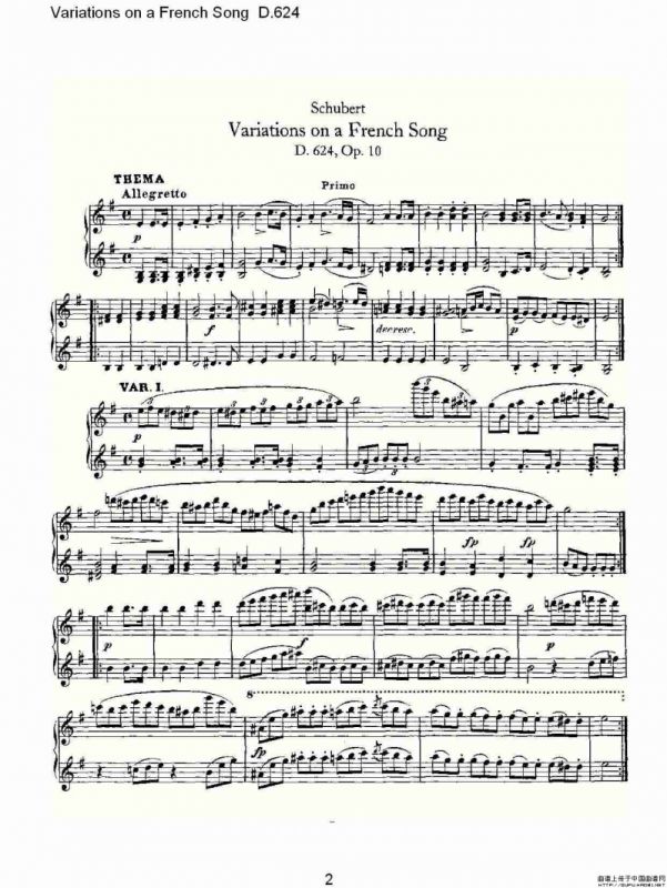 Variations on a French Song D.624（法国歌曲变鸣曲 D.624）