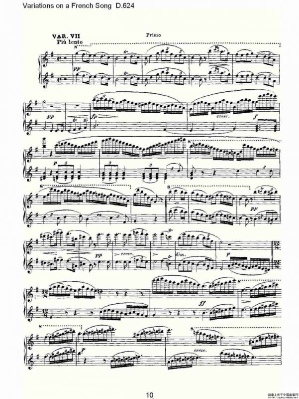 Variations on a French Song D.624（法国歌曲变鸣曲 D.624）
