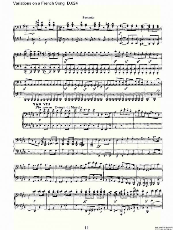 Variations on a French Song D.624（法国歌曲变鸣曲 D.624）