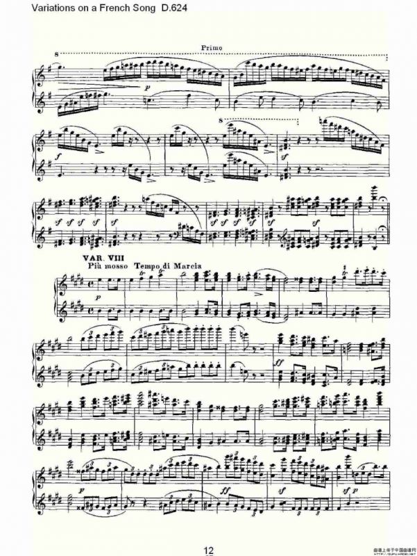 Variations on a French Song D.624（法国歌曲变鸣曲 D.624）