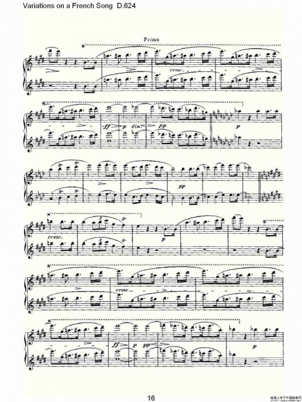 Variations on a French Song D.624（法国歌曲变鸣曲 D.624）