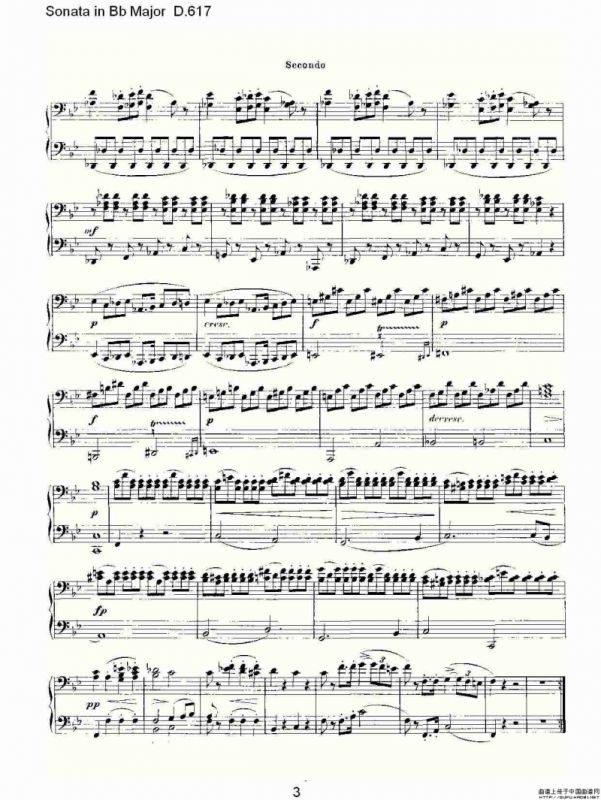 Sonata in Bb Major D.617（Bb大调奏鸣曲 D.617）
