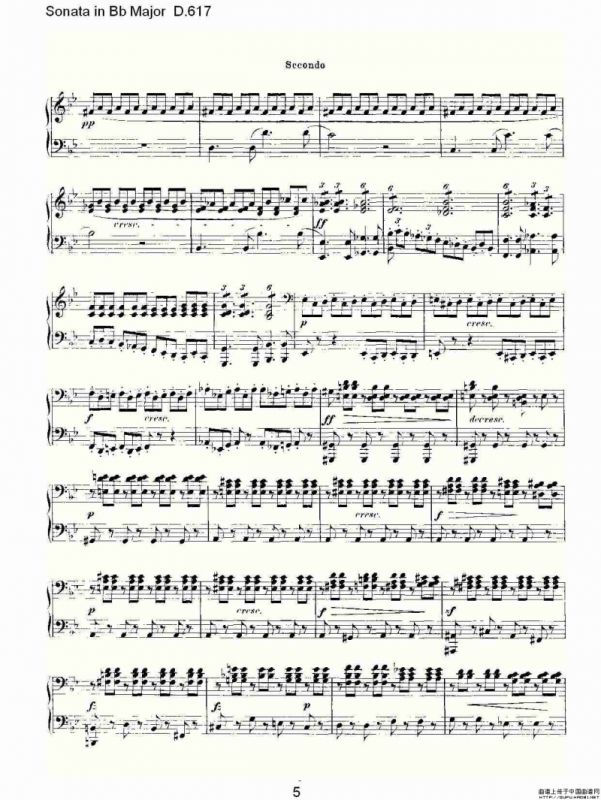 Sonata in Bb Major D.617（Bb大调奏鸣曲 D.617）