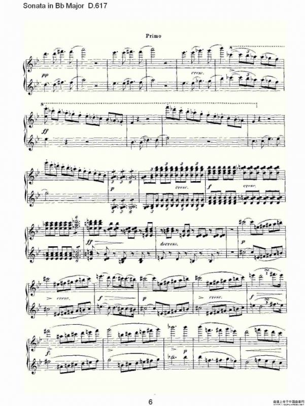 Sonata in Bb Major D.617（Bb大调奏鸣曲 D.617）
