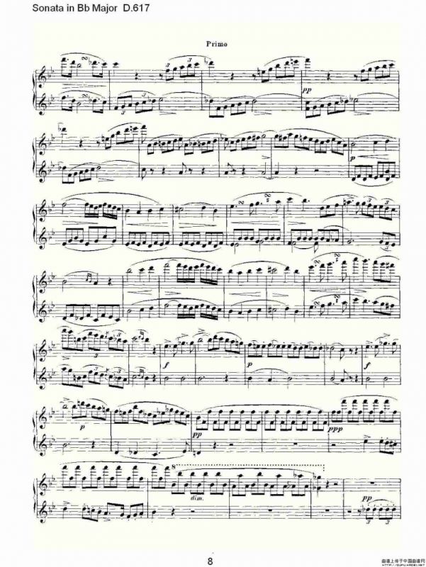 Sonata in Bb Major D.617（Bb大调奏鸣曲 D.617）