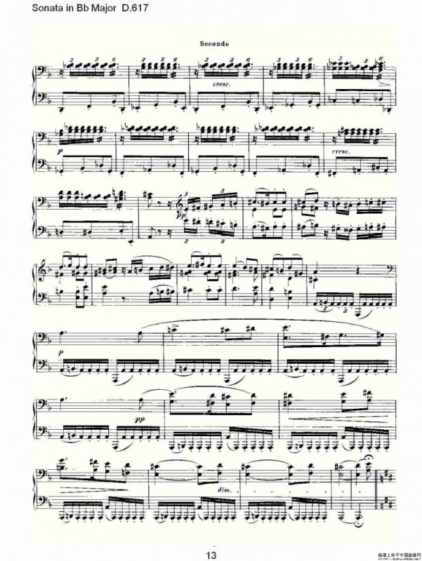 Sonata in Bb Major D.617（Bb大调奏鸣曲 D.617）