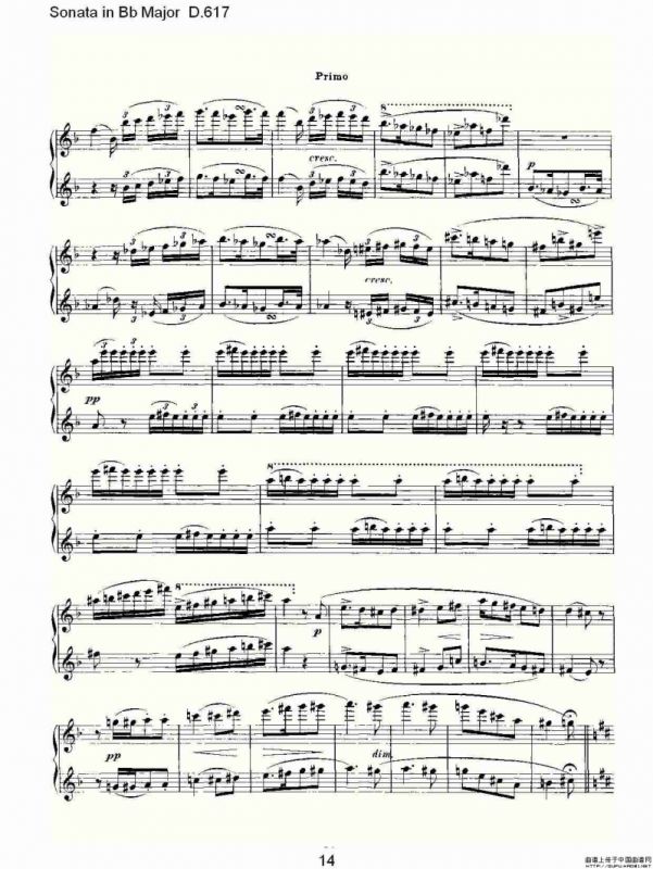 Sonata in Bb Major D.617（Bb大调奏鸣曲 D.617）