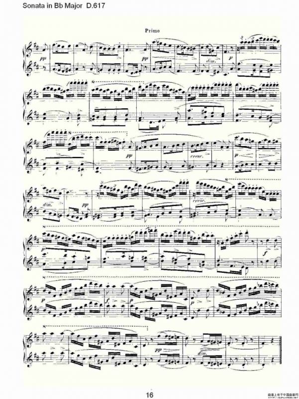 Sonata in Bb Major D.617（Bb大调奏鸣曲 D.617）