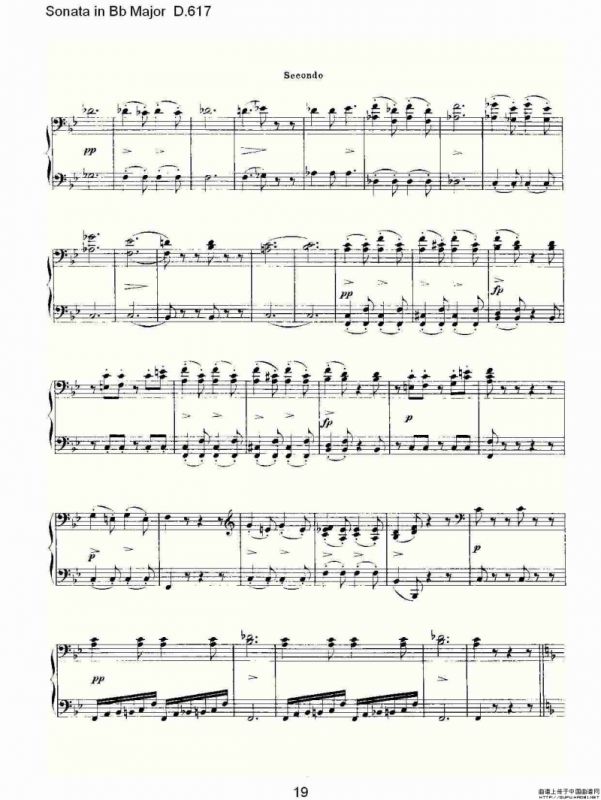 Sonata in Bb Major D.617（Bb大调奏鸣曲 D.617）