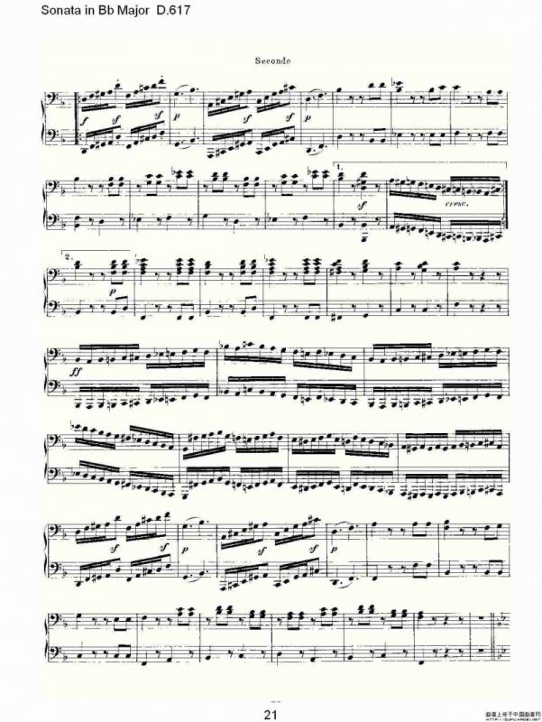 Sonata in Bb Major D.617（Bb大调奏鸣曲 D.617）