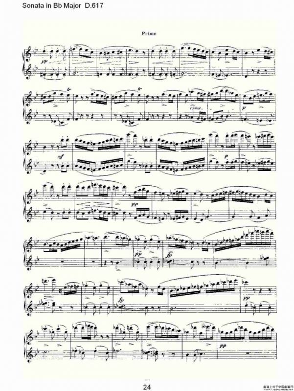 Sonata in Bb Major D.617（Bb大调奏鸣曲 D.617）
