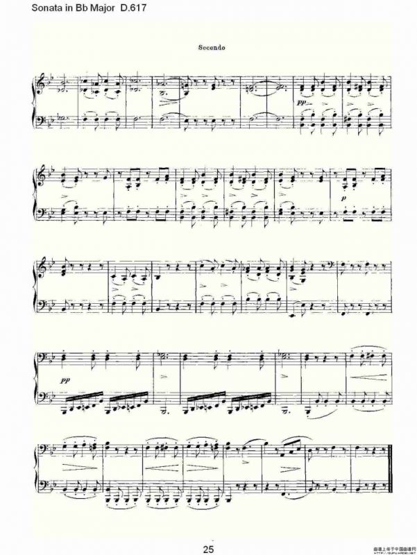 Sonata in Bb Major D.617（Bb大调奏鸣曲 D.617）
