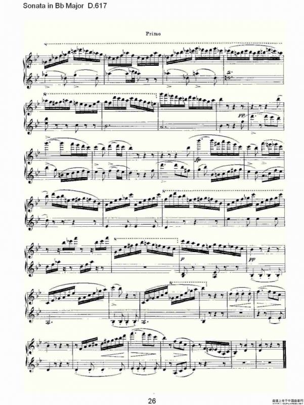 Sonata in Bb Major D.617（Bb大调奏鸣曲 D.617）