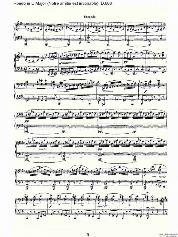 Rondo in D Major（Notre amitié est invariable) D.6）