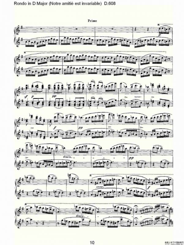 Rondo in D Major（Notre amitié est invariable) D.6）