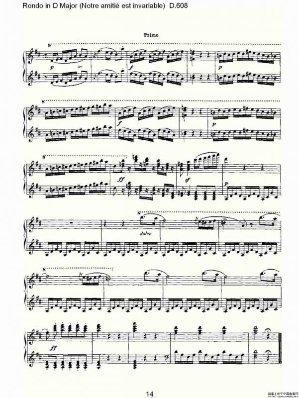 Rondo in D Major（Notre amitié est invariable) D.6）