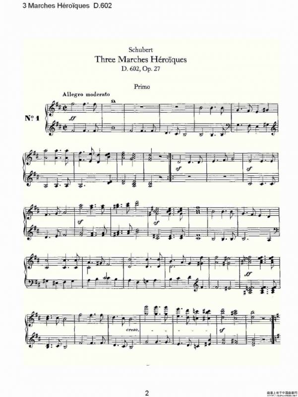 3 Marches Héro?ques D.602（3 进行曲Héro?que）