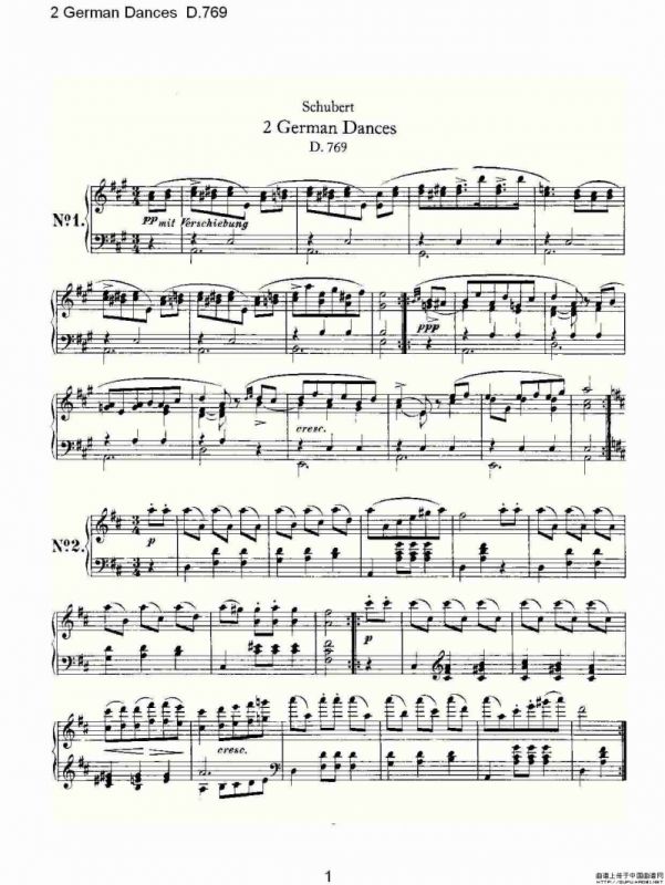 2 German Dances D.769（2 德国舞曲 D.769）