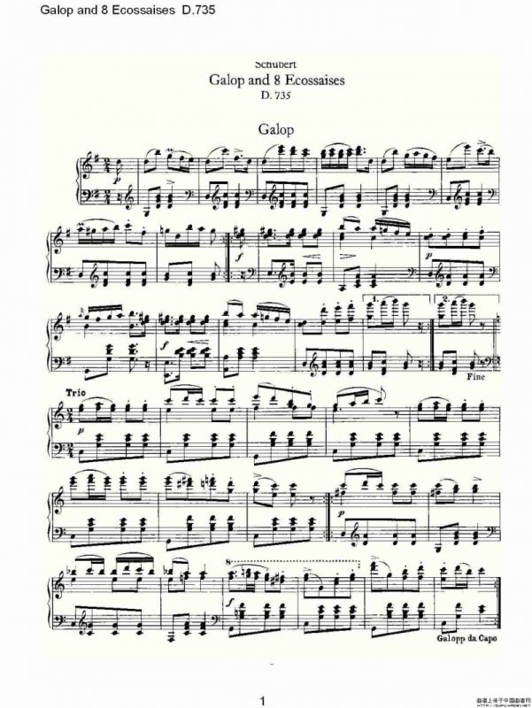 Galop and 8 Ecossaises D.735