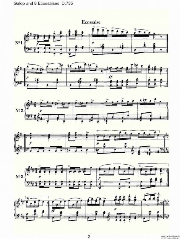 Galop and 8 Ecossaises D.735