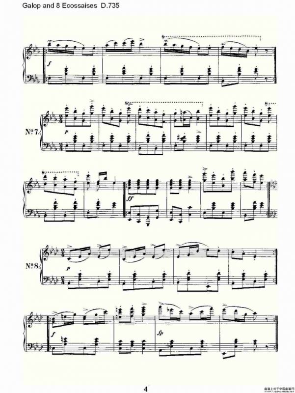 Galop and 8 Ecossaises D.735