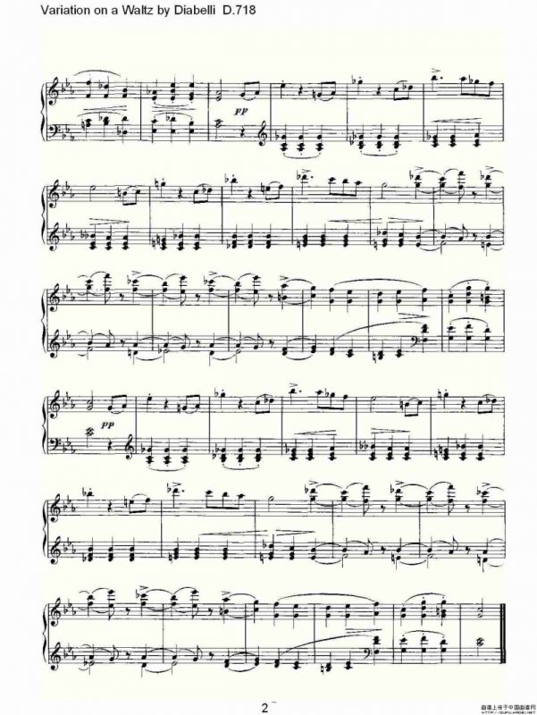 Variation on a Waltz by Diabelli D.718（Diabelli华尔）