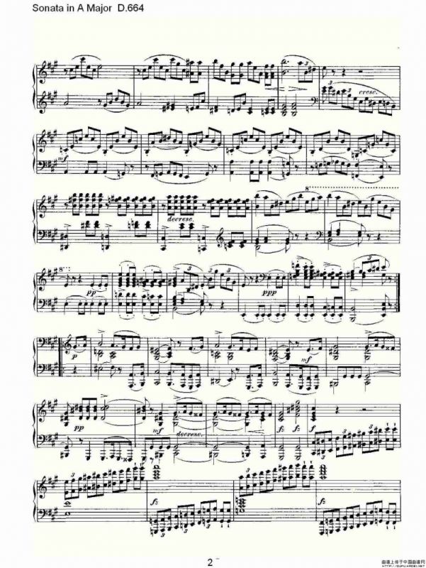 Sonata in A Major D.664（A大调奏鸣曲D.664）