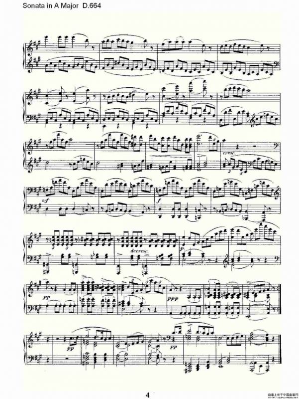 Sonata in A Major D.664（A大调奏鸣曲D.664）